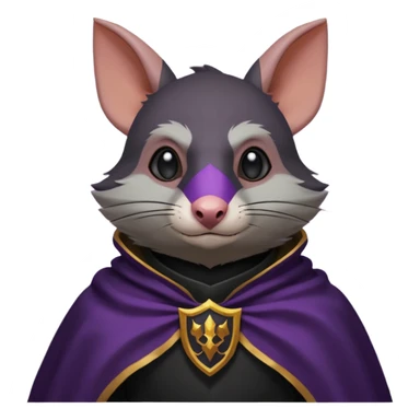 alors ce raton laver doit être équipé d'une cape de thieving noir avec trim bordure mauve comme dans le jeu old school runescape. au centre de la cape une icone de masque de voleur est visible . l'expression du visage du raton est ultra surpris "shock" sticker