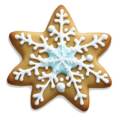 Create a smiley Christmas cookie in the shape of a star or snowflake. The cookies are decorated with white icing and sprinkled with colored sugar. It should look appetizing and festive sticker