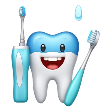 Tooth and toothbrush sticker