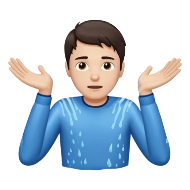 clothed brunette Man drowning with more water and splashes  sticker