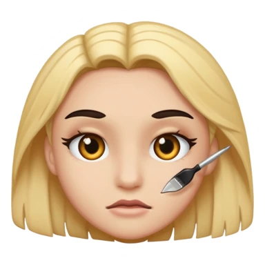 🙂 with a scar or lash in its face sticker