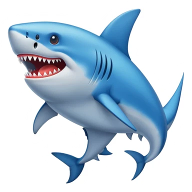 Un tiburon con zapatos azules sticker