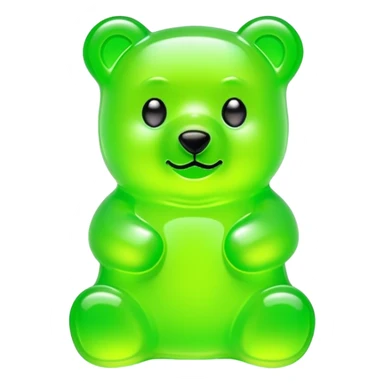 A neon green gummy bear sticker