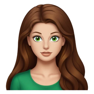 Hannah Stocking green eyes, brown long hair sticker