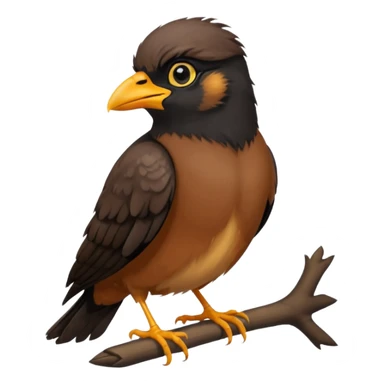 A common myna bird cute emoji sticker