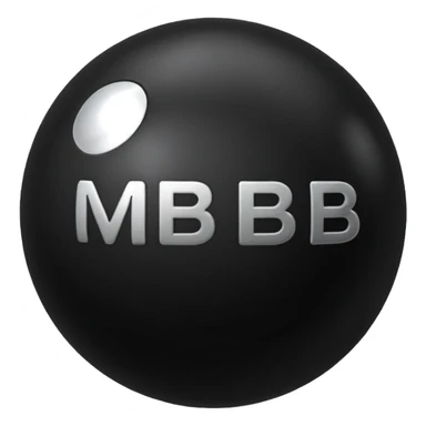 Black Ball with MB written on it. Nothing else no holes. sticker