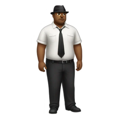 20s gangster full body, white overweight sticker