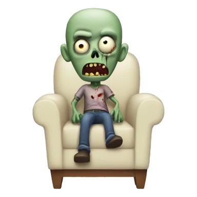 zombie in armchair sticker