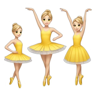 White girl ballerina with yellow skirt sticker