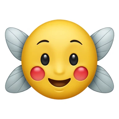 😊🥺 these emojis but with flies around it and its happy yellow face emoji black eyes like the 4th image but its cuter sticker