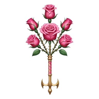 trident avec des rose dessus sticker