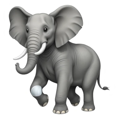 High resolution of a running elephant sticker
