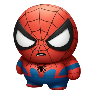 Sad fat Spider-Man sticker