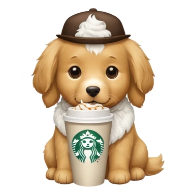  Dog with Starbucks  sticker