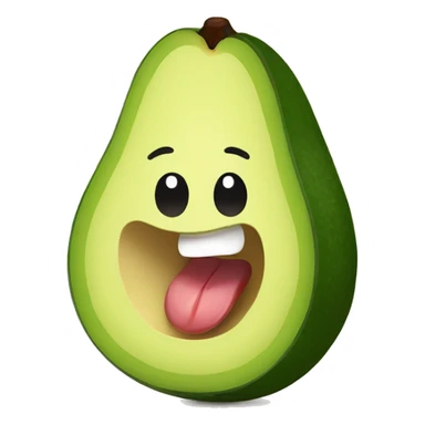 Avocado sticking out tongue  sticker
