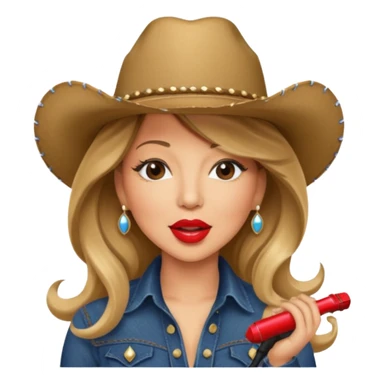 mariah carey is singing with mirco and cowboy hat sticker
