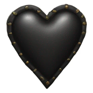 medieval black leather heart  sticker