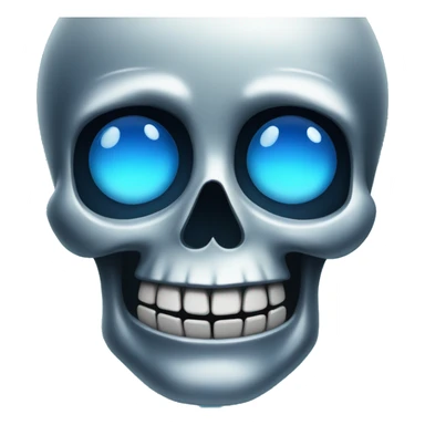 blue eyed silver skull sticker