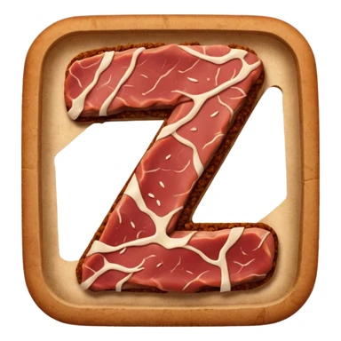 number 7 made of meat sticker