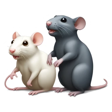 two different color rats sticker