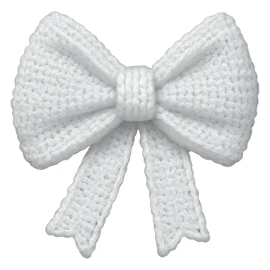 White crochet bow sticker