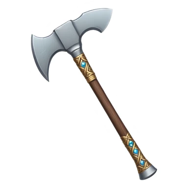 fantasy steel axe with decorated handle sticker