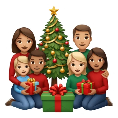 Family Xmas under tree sticker