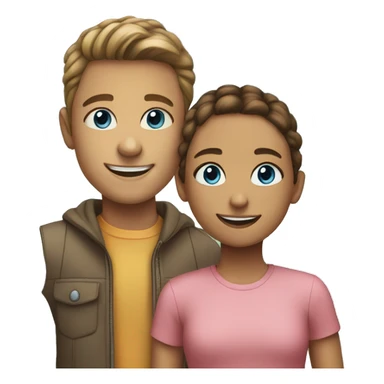 smiling girl with boy outdoors blue eyes sticker