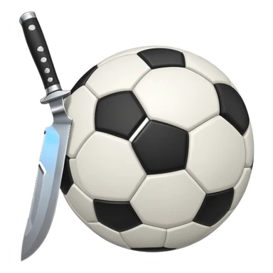 knife stuck in a soccer ball sticker