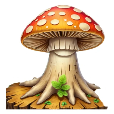 wild colorful mushroom growing on trê sticker