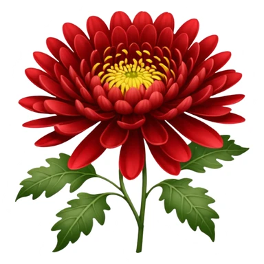 chrysanthemum flower full red sticker