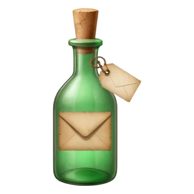 Message letter in green Bottle sticker