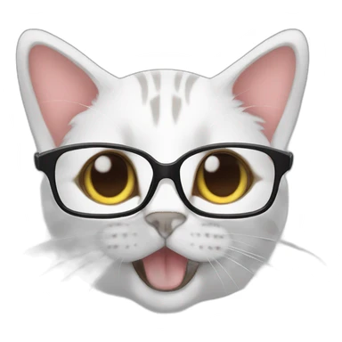 Taby cat with glasses sticker