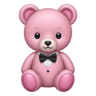 Osito rosa con moño en el cuello sticker