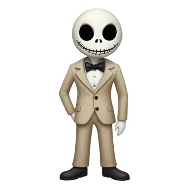 Jack skellington in beige suit  sticker