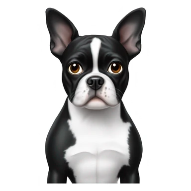 boston terrier black and white  sticker