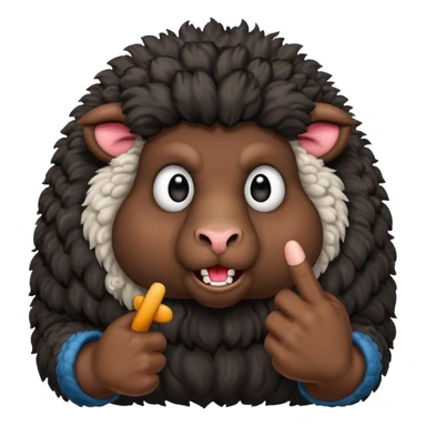 angery black sheep showing the middle finger sticker