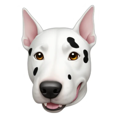 white bull terrier with black spot sticker