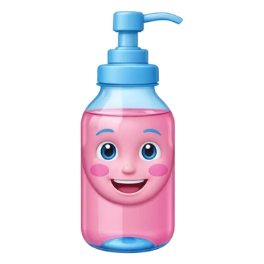 Smiling grin baby oil bottle pink blue top  sticker