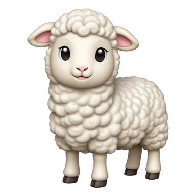 cinematic-[realistic lamb]-realistic-full-body-standing-emoji,-tail-flicking-lazily,-head-tilted-dramatically,-curly-[white]-fur,-simplified-yet-realistic-focused-features,-highly-detailed,-glowing-with-an-almost-sarcastic-glow sticker