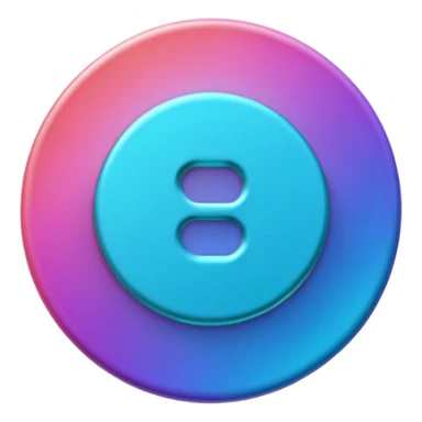 
One  3d credit coin color in in gradient of turquoise, blue, pink, purple, and coral sticker