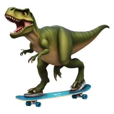 T-rex riding a skateboard sticker