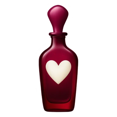 Burgundy perfume heart shaped  sticker