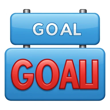 Word “Goal” sign comic style blue (#00A3E0) and red (#F9423A)  sticker