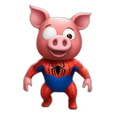 Spider man on a pig sticker