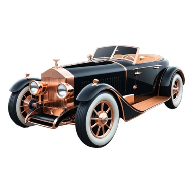 Batgirl Dark black Bare bones chopped streamlined sporty (stripped down) hot rodded engine rose gold sports car 1932 Rolls Royce Woody futuristic electric spaceship plasma neon glowing motors and lightening dynamos with wide racing wheels that are held strong by advanced suspension and steering sticker