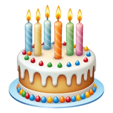 Beautifully decorated whole birthday cake with frosting and candles on top sticker