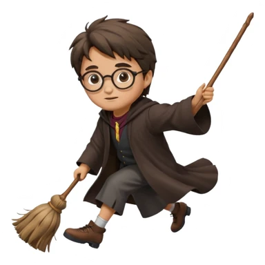 Harry potter riding on a broomstick sticker