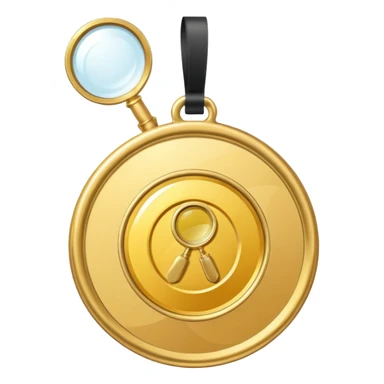 gold medal with ONLY ONE magnifier engraved on the center sticker