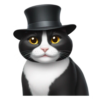 Tuxedo cat wearing a hat sticker